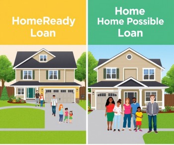 Illustration of Home Ready Loan and Home Possible Loan, showcasing affordable home financing options.