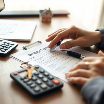 A man reviewing his mortgage payment bill