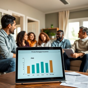 People seated at a table with a laptop and a chart, engaged in a meeting or brainstorming session. 