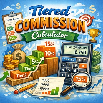 Cartoon of a commission calculator