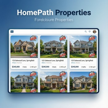 Real estate listing for Fannie Mae HomePath foreclosed properties, showcasing available homes for sale.  
